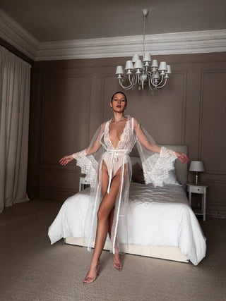 ETHEREAL VEIL LACE ROBE - Scarlet Secret