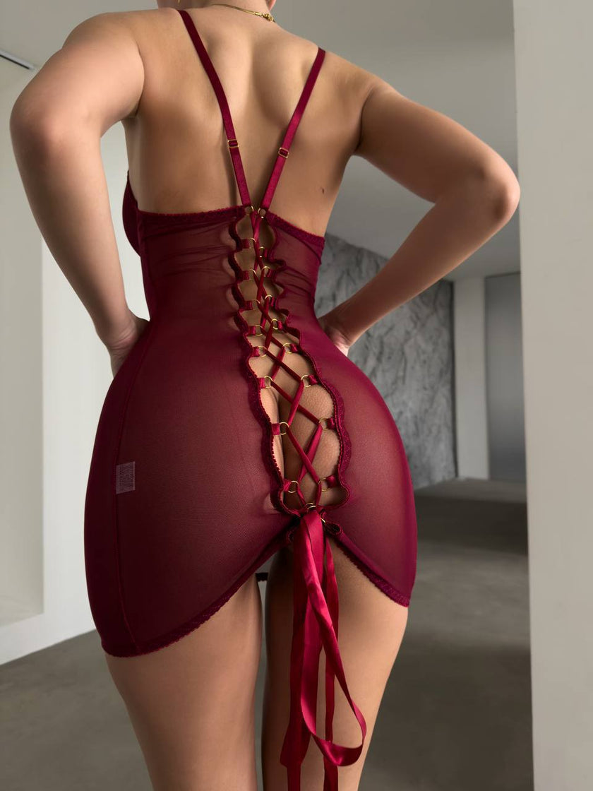 KIRMIZI TRASPARAN BABYDOLL - Scarlet Secret