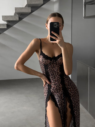 LEOPARD WHISPER LACE DRESS - Scarlet Secret