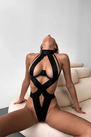 NOIR BOUND BODYSUIT - Scarlet Secret