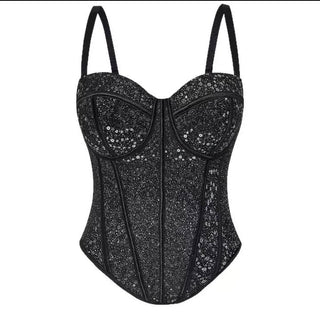NOIR CRYSTAL MUSE BUSTIER - Scarlet Secret
