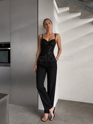 NOIR CRYSTAL MUSE BUSTIER - Scarlet Secret