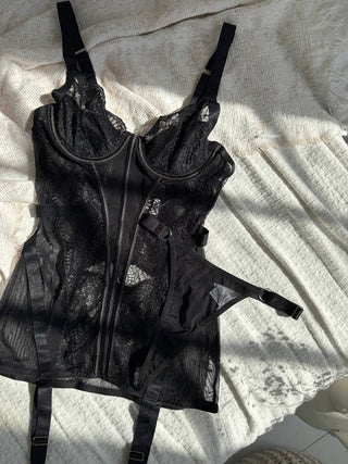 NOIR ELERA PREMIUM BABYDOLL (ÇORAP DAHİL) - Scarlet Secret