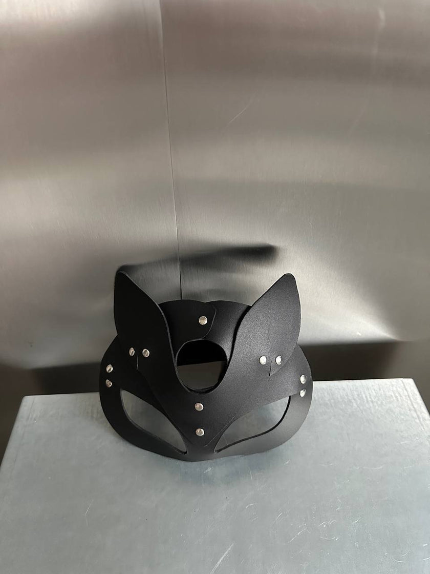 SİYAH DERİ KEDİ MASKESİ - Scarlet Secret