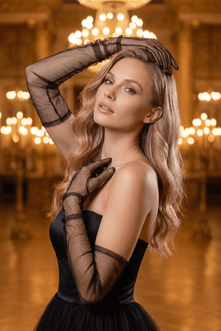 SİYAH UZUN TÜL ELDİVEN - Scarlet Secret