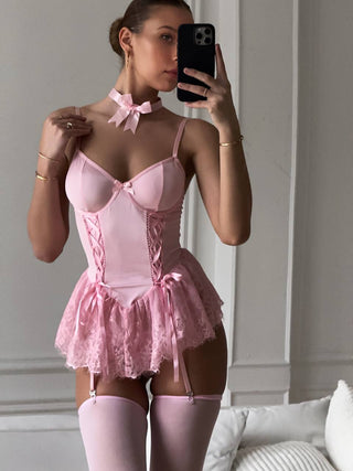 VELOURA BLUSH BABYDOLL (ÇORAP VE AKSESUAR DAHİL) - Scarlet Secret