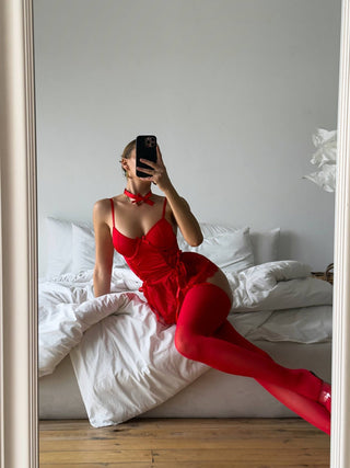 VELOURA CRIMSON BABYDOLL (ÇORAP VE AKSESUAR DAHİL) - Scarlet Secret