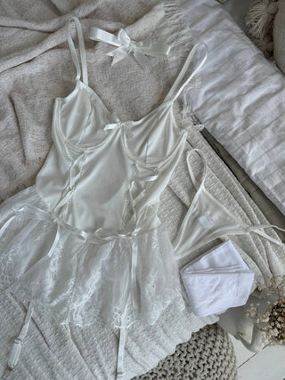 VELOURA PEARL BABYDOLL (ÇORAP VE AKSESUAR DAHİL) - Scarlet Secret