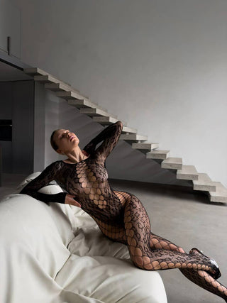 WILD LACE PANTHER BODYSTOCKING - Scarlet Secret