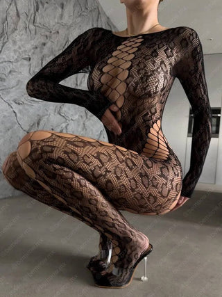 WILD LACE PANTHER BODYSTOCKING - Scarlet Secret