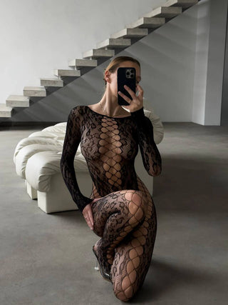 WILD LACE PANTHER BODYSTOCKING - Scarlet Secret