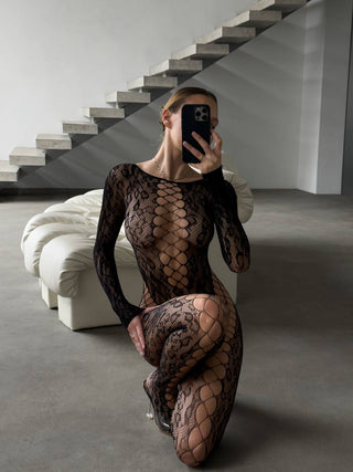 WILD LACE PANTHER BODYSTOCKING - Scarlet Secret